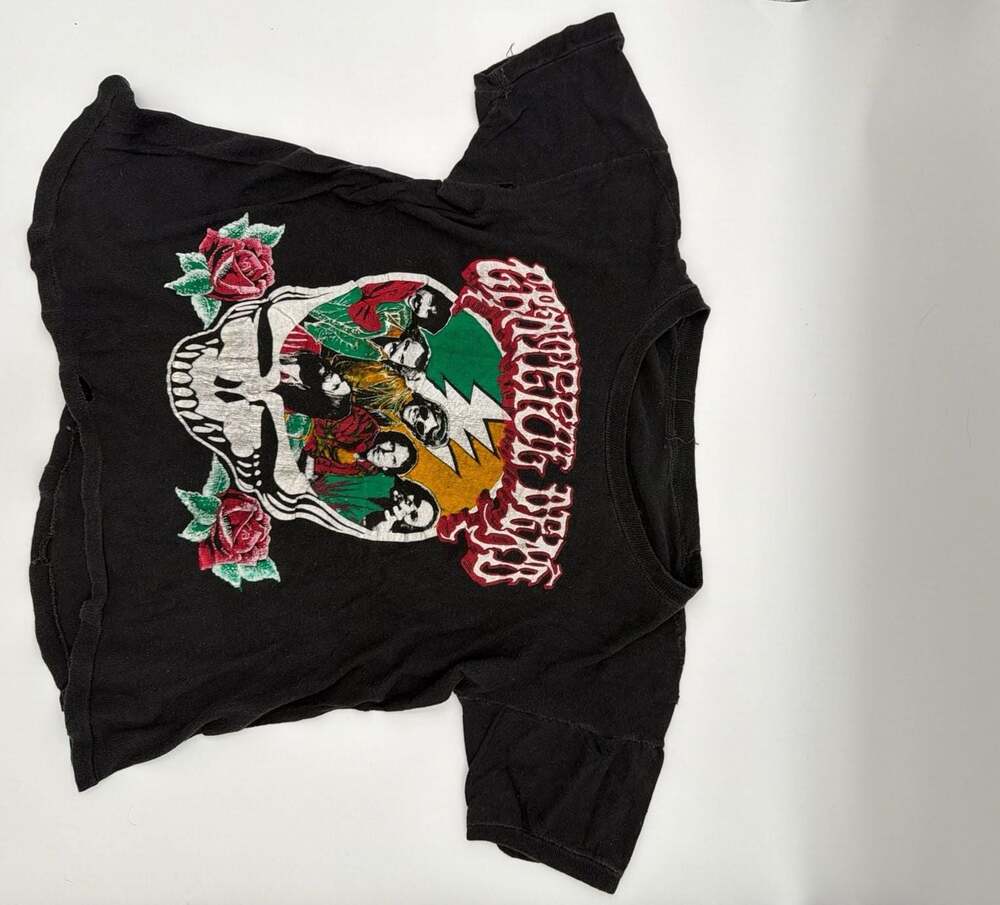 Vintage Grateful Dead Steal Your Face Band Members Distressed tshirt Black Boxy